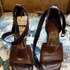 Zara Dark Brown Leather Heels